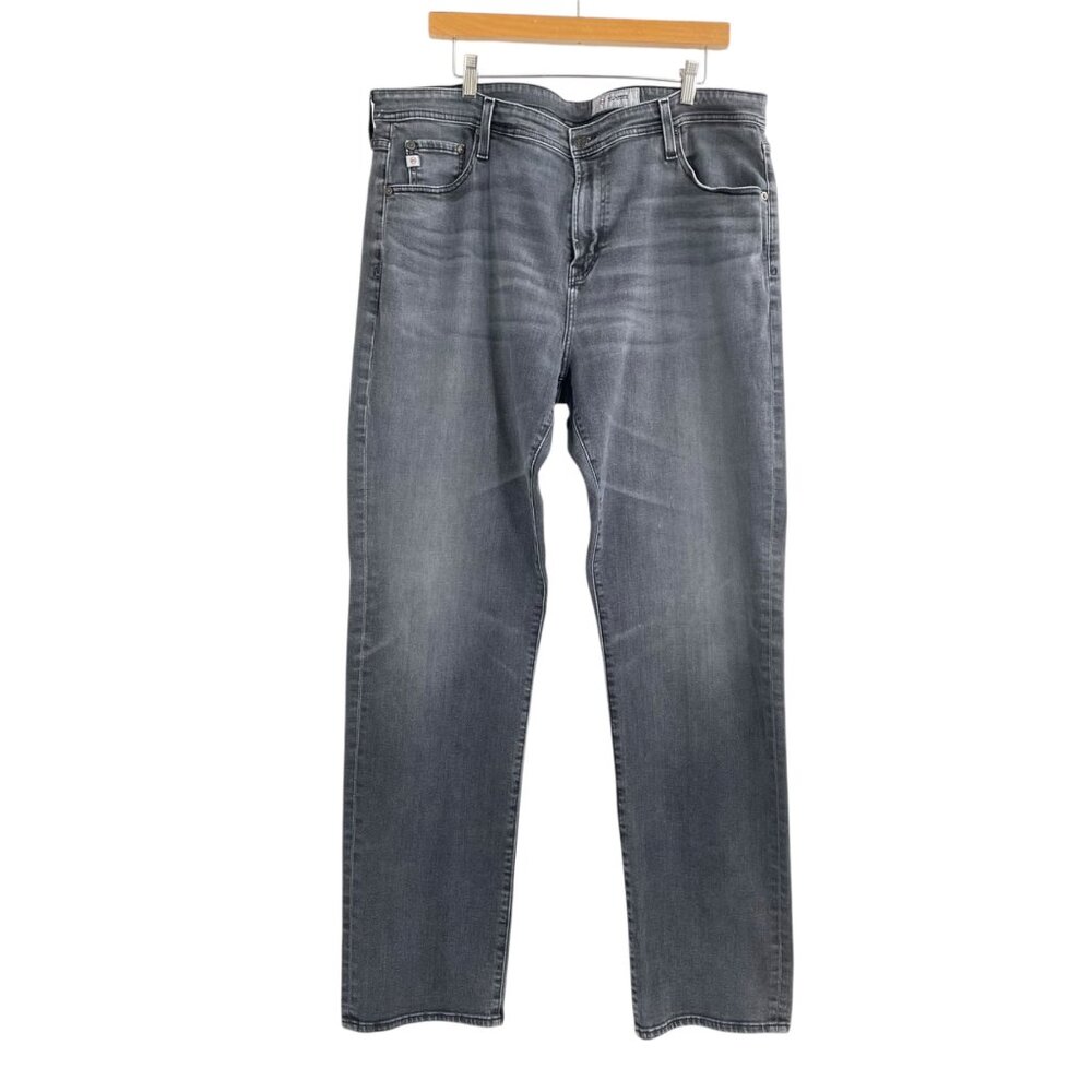 AG Adriano Goldschmied Gray Straight Jeans Mens Size 40R Casual Denim Everyday